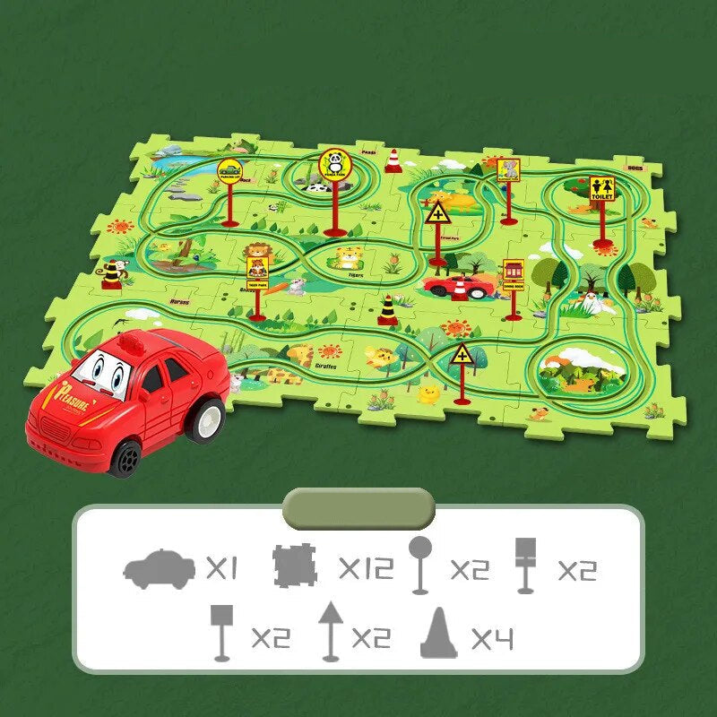 CleverKids Educatieve Voertuigen Puzzelset – Interactief Speelmat Puzzelspel
